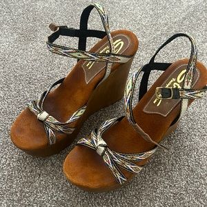 Sbicca Platform Wedge Boho Sandals sz 10/41